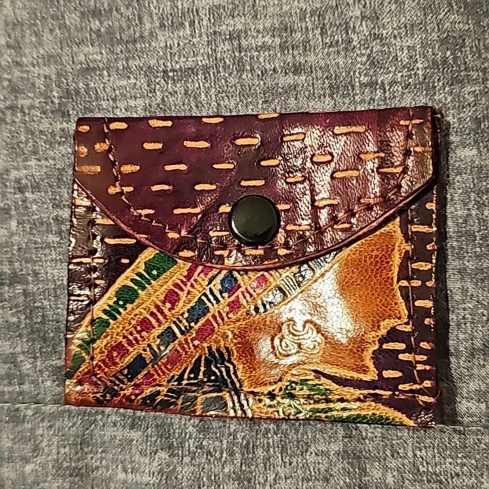 1992 Set Vintage MTG Leather Wallet Clutch w Pockets with 2 accessories